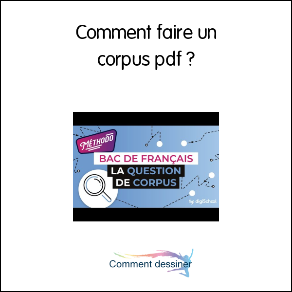 Comment faire un corpus pdf